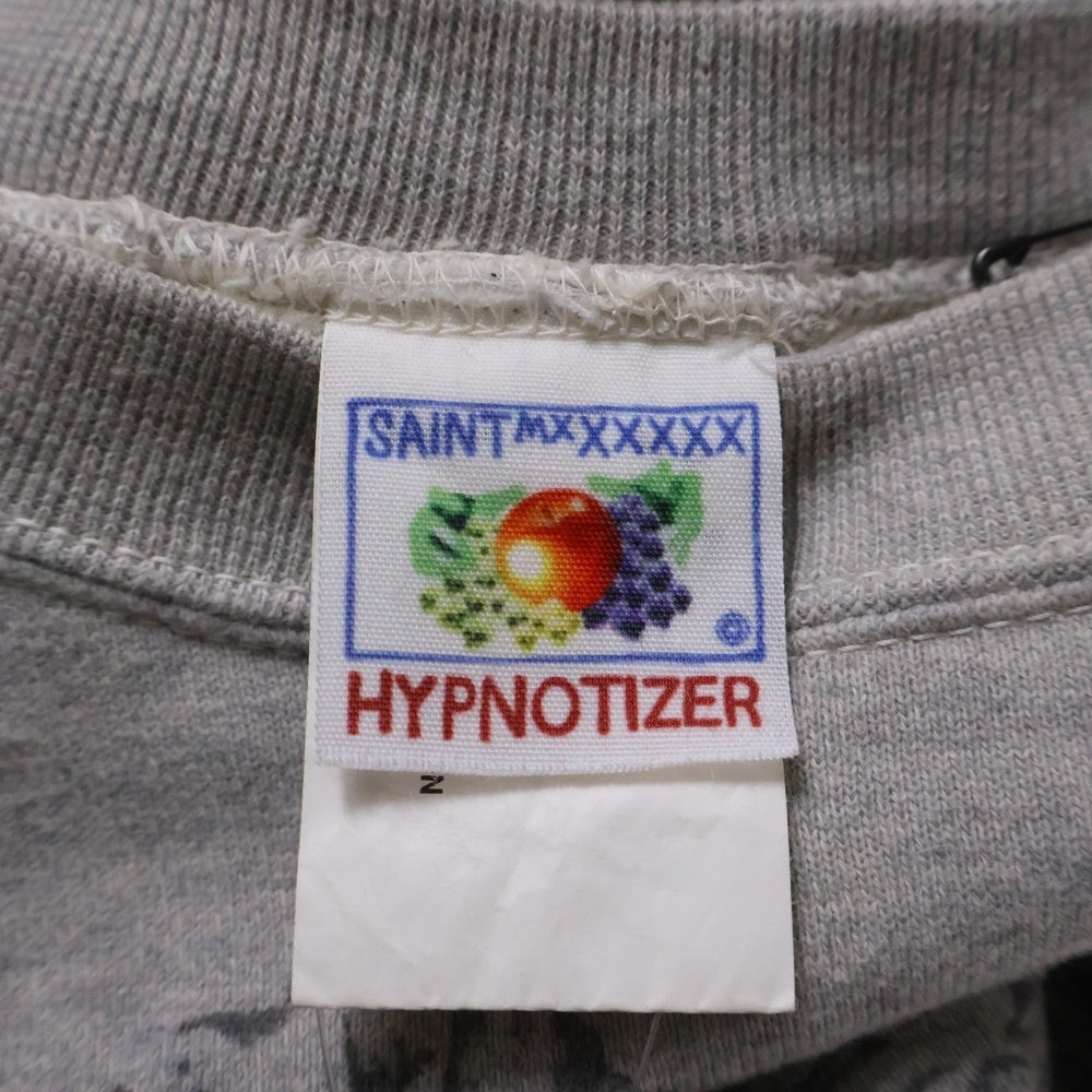 SAINT MICHAEL(セントマイケル) 24AW CREW SWT FLOWER GRAY フラワープリント クルーネック長袖スウェット トレーナー グレーSM-YS1-0000-032