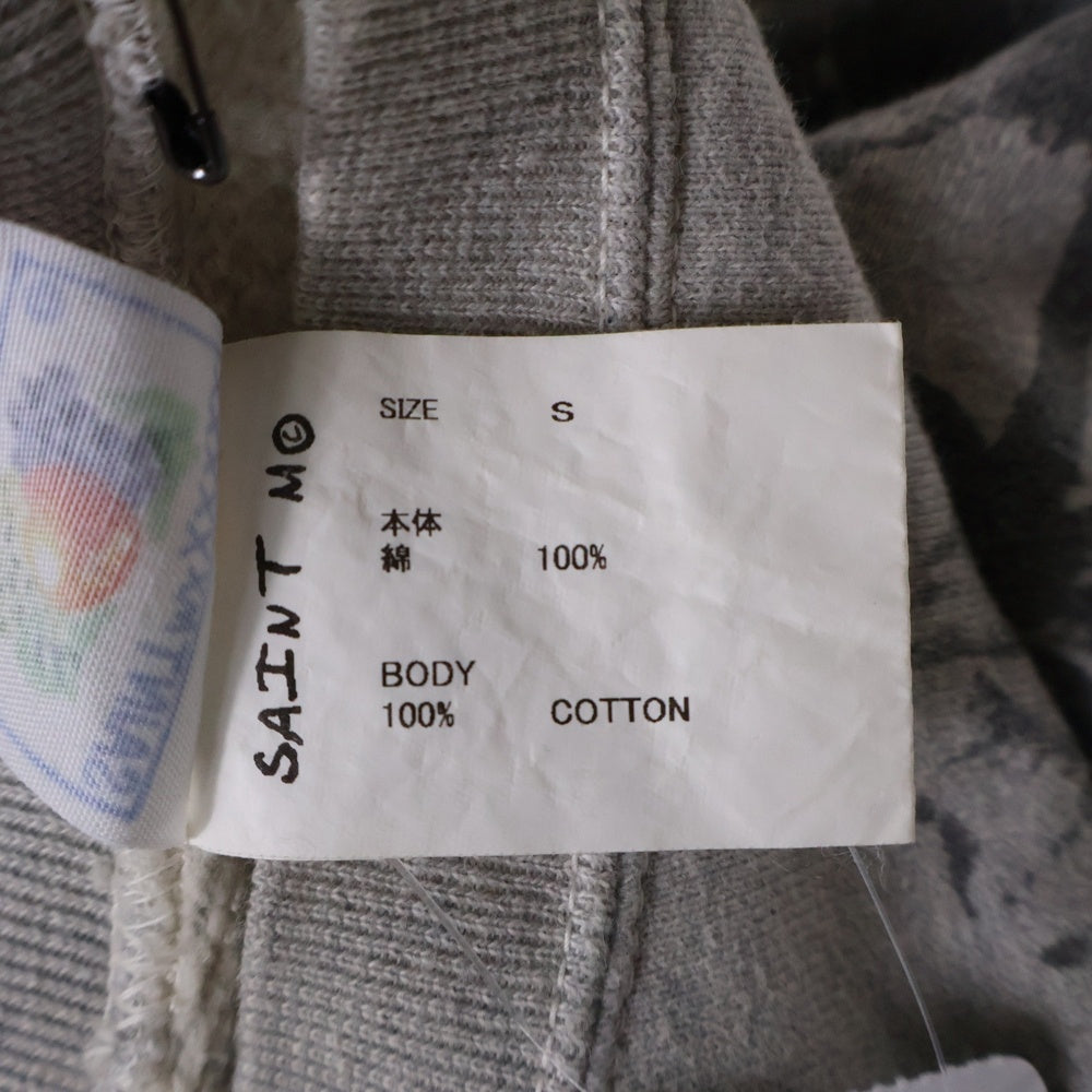 SAINT MICHAEL(セントマイケル) 24AW CREW SWT FLOWER GRAY フラワープリント クルーネック長袖スウェット トレーナー グレーSM-YS1-0000-032