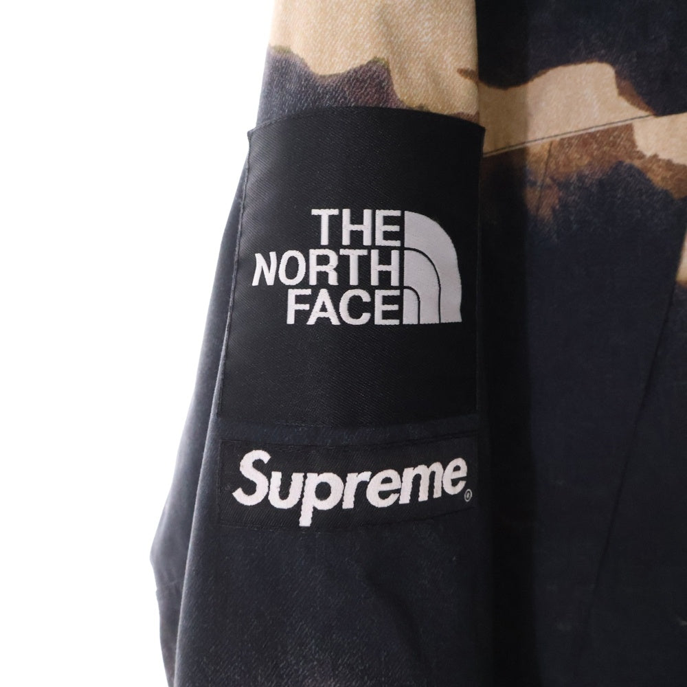 SUPREME(シュプリーム) 21AW ×THE NORTH FACE Bleached Denim Print Mountain Jacket ブリーチデニムプリントマウンテンジャケット ブラック/ブラウン NF0A7WO9
