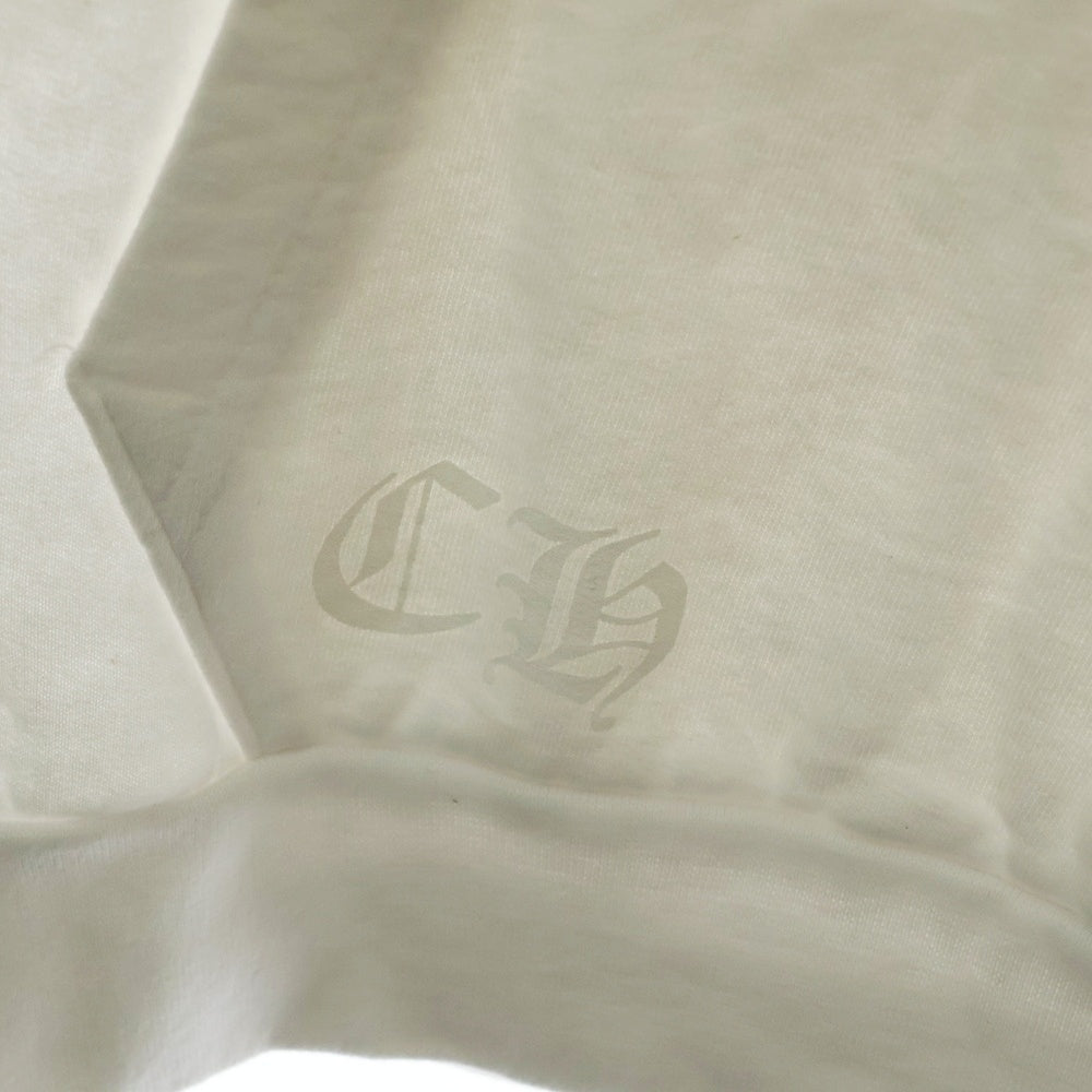 CHROME HEARTS(クロムハーツ) HORSESHOE PULLOVER HOODIE ホースシュー アームフローラル プリント スウェット プルオーバーパーカー ホワイト