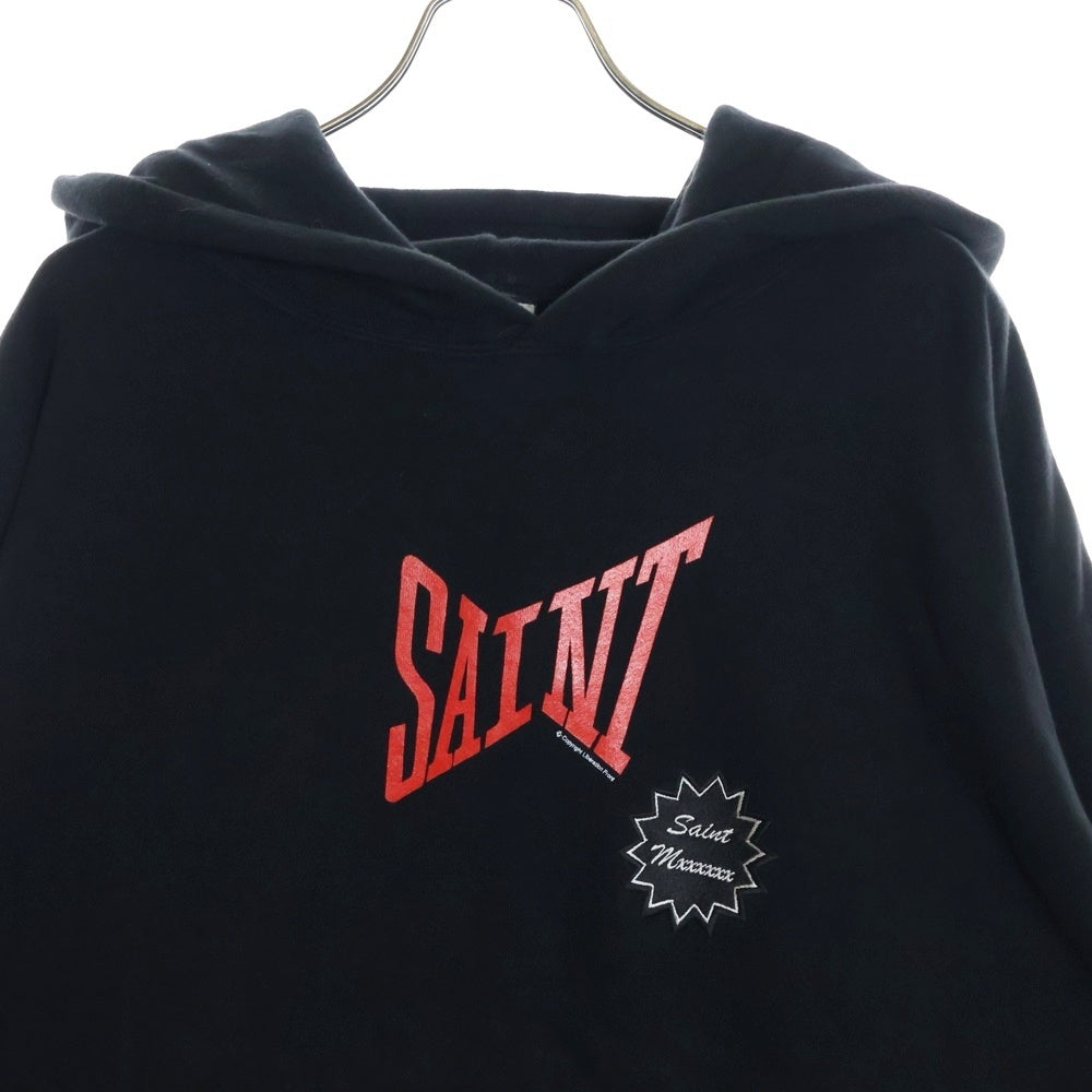 SAINT MICHAEL(セントマイケル) 24SS ロゴフーディ プルオーバーパーカー SM-YS8-0000-035 ブラック