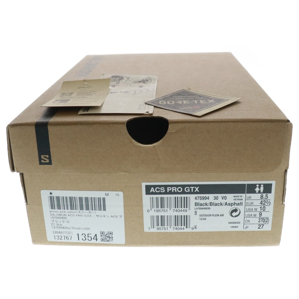 SALOMON(サロモン) ACS PRO GTX GORE-TEX ゴアテックス メッシュローカットスニーカー ブラック US9/27cm 475994