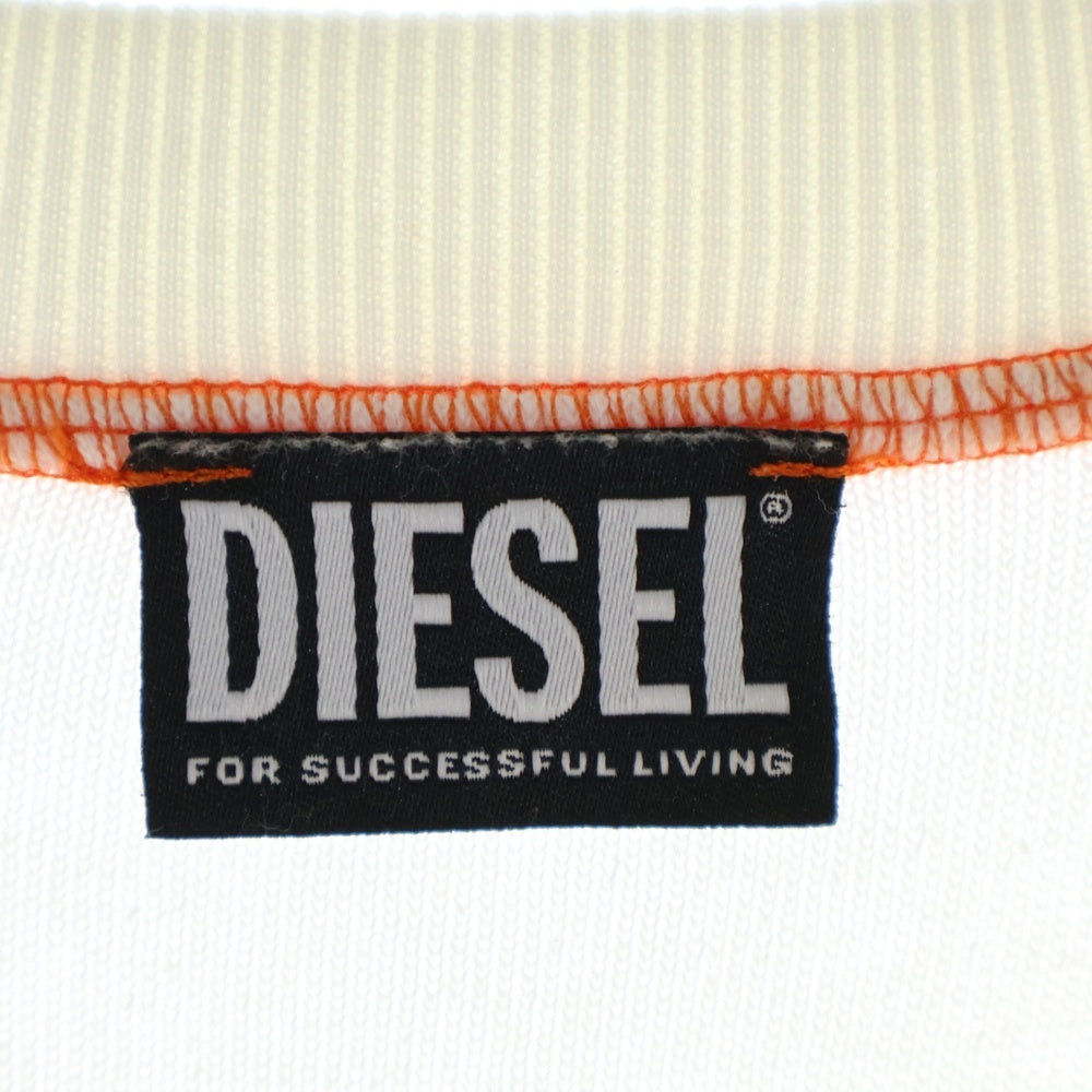 DIESEL(ディーゼル) 22SS S-ROBERGO パイル生地半袖ロゴプリントカットソー ホワイト A05381