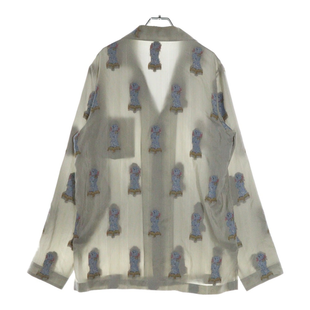 DIOR(ディオール) Silk Stripe Long Sleeve Pajama Shirt シルクストライプ長袖パジャマシルクシャツ グレー 243B564B660B