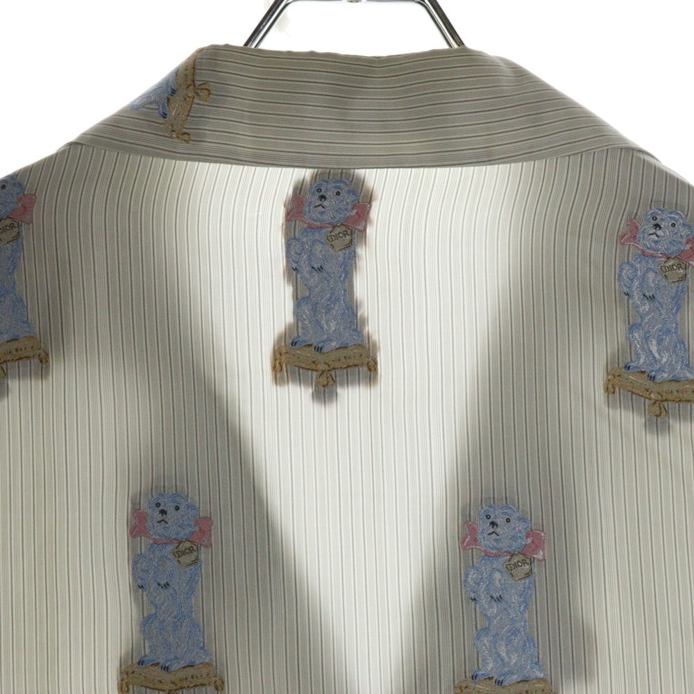 DIOR(ディオール) Silk Stripe Long Sleeve Pajama Shirt シルクストライプ長袖パジャマシルクシャツ グレー 243B564B660B