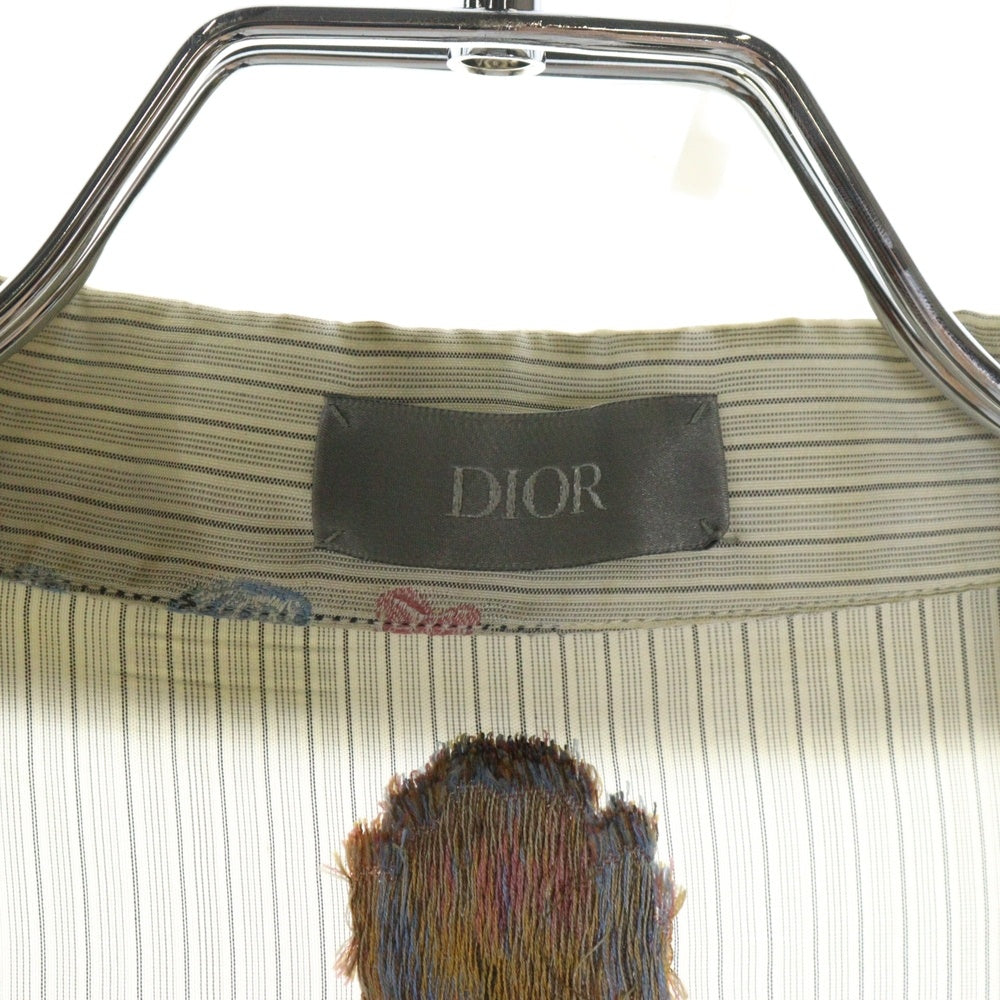 DIOR(ディオール) Silk Stripe Long Sleeve Pajama Shirt シルクストライプ長袖パジャマシルクシャツ グレー 243B564B660B