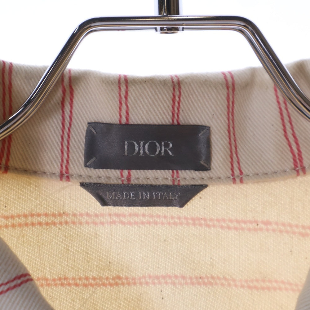 DIOR(ディオール) 25SS ×HYLTON NEL MKII ×ヒルトンネイルミキ コットンデニムストライプジャケット ホワイト 583D485A3010
