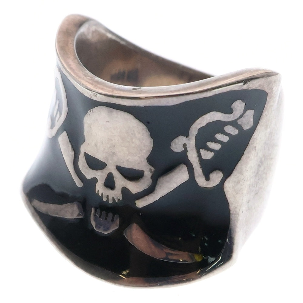 CRAZY PIG(クレイジーピッグ) PIRATE FLAG RING パイレーツフラッグ スカル シルバーリング シルバー/ブラック
