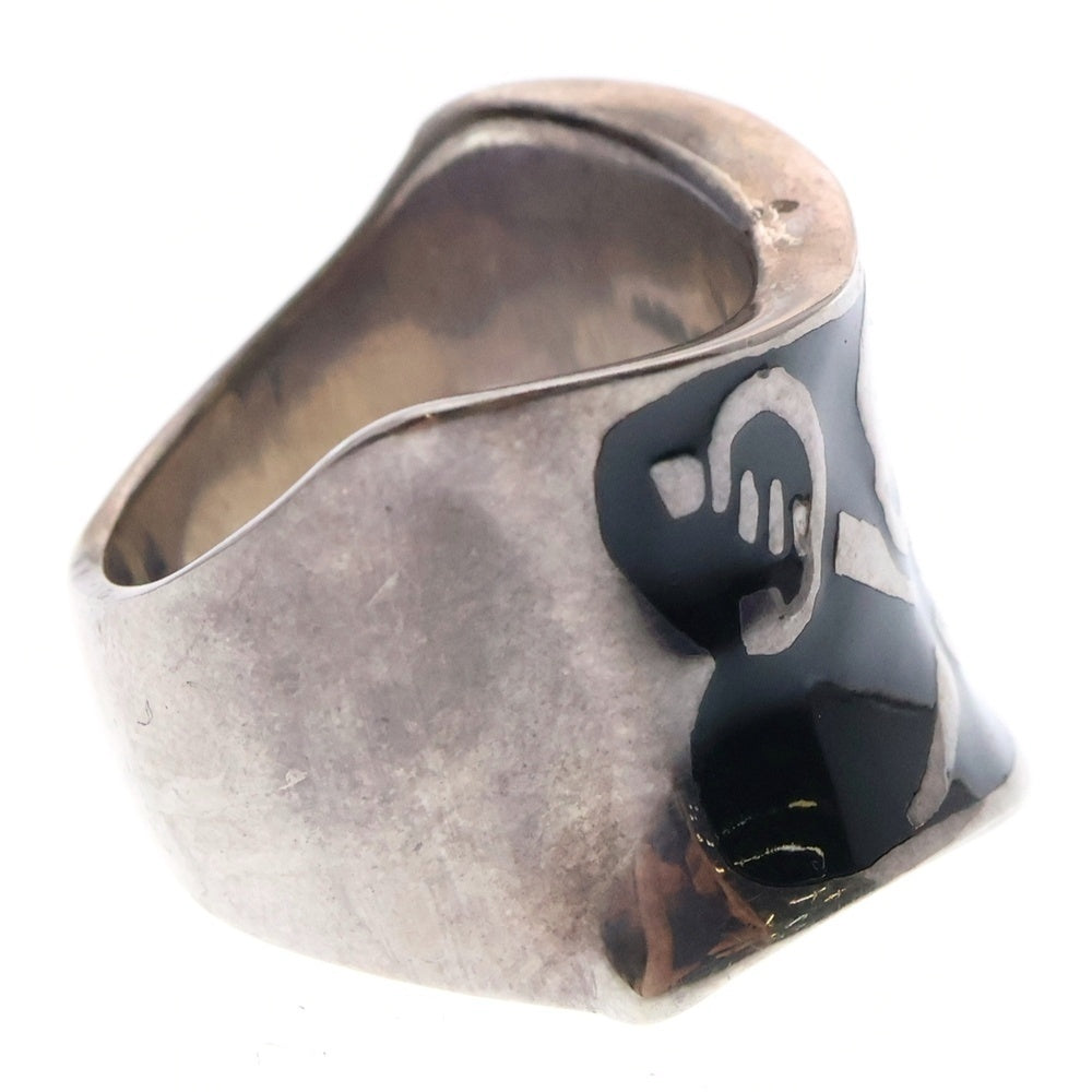 CRAZY PIG(クレイジーピッグ) PIRATE FLAG RING パイレーツフラッグ スカル シルバーリング シルバー/ブラック