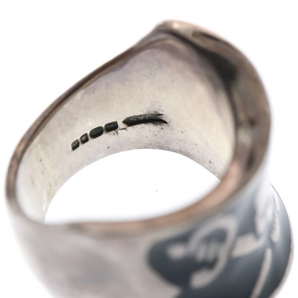 CRAZY PIG(クレイジーピッグ) PIRATE FLAG RING パイレーツフラッグ スカル シルバーリング シルバー/ブラック