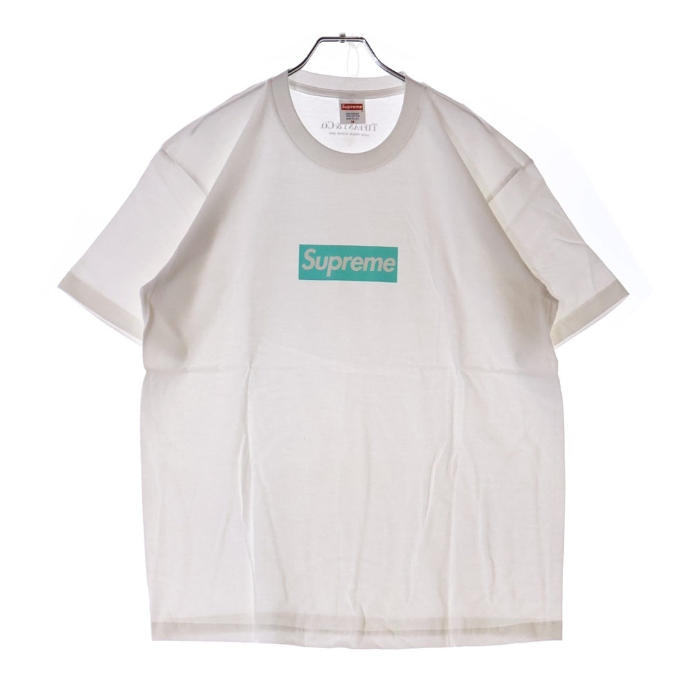 SUPREME(シュプリーム) 21AW ×TIFFANY&Co. Box Logo Tee ティファニー ボックスロゴ プリント クルーネック 半袖Tシャツ カットソー ホワイト