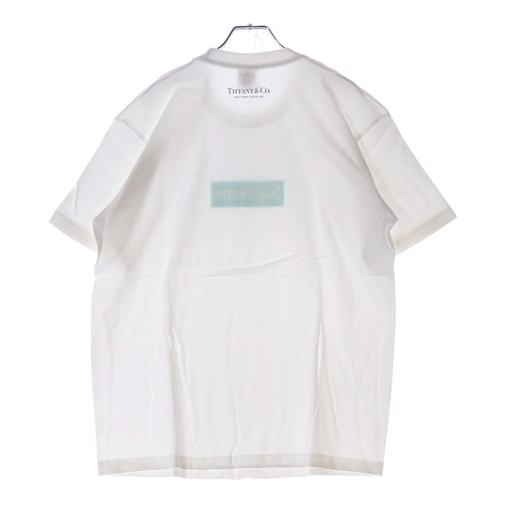 SUPREME(シュプリーム) 21AW ×TIFFANY&Co. Box Logo Tee ティファニー ボックスロゴ プリント クルーネック 半袖Tシャツ カットソー ホワイト