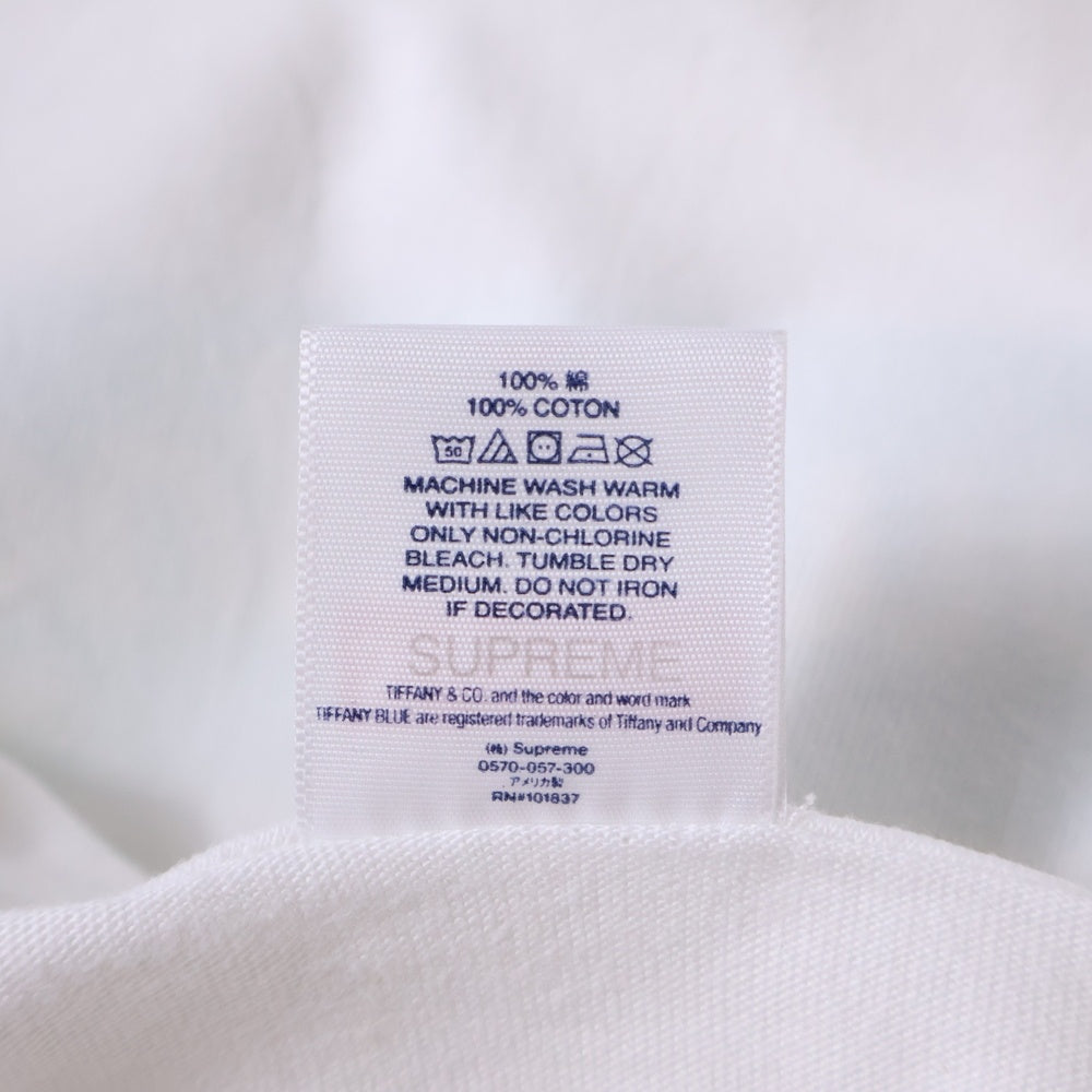 SUPREME(シュプリーム) 21AW ×TIFFANY&Co. Box Logo Tee ティファニー ボックスロゴ プリント クルーネック 半袖Tシャツ カットソー ホワイト
