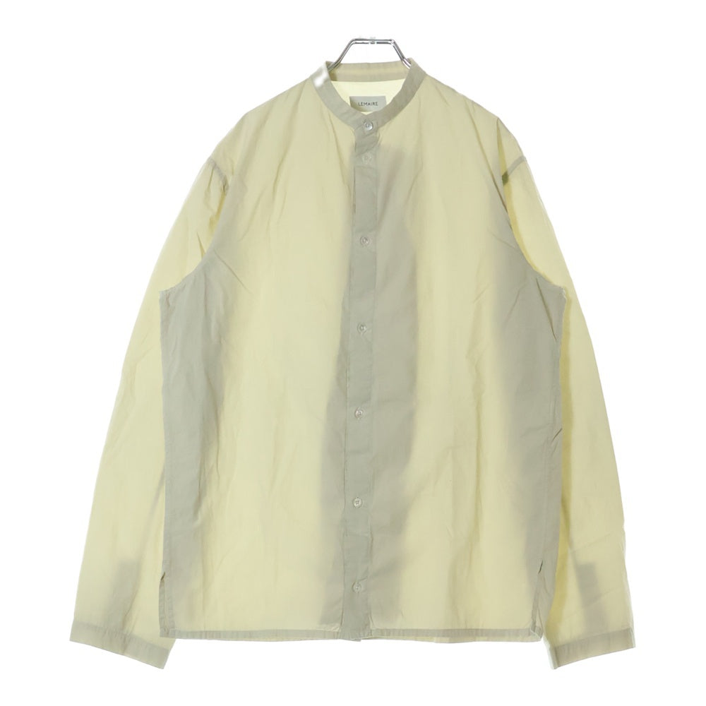 LEMAIRE(ルメール) 21SS LONG SLEEVE BLOUSE TOP PELICAN X211 TO127 LF445 ノーカラー ロングスリーブ長袖シャツ ベージュ