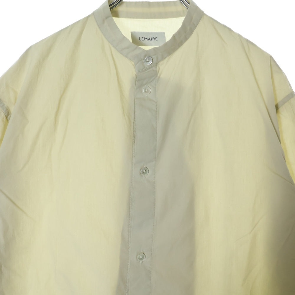 LEMAIRE(ルメール) 21SS LONG SLEEVE BLOUSE TOP PELICAN X211 TO127 LF445 ノーカラー ロングスリーブ長袖シャツ ベージュ