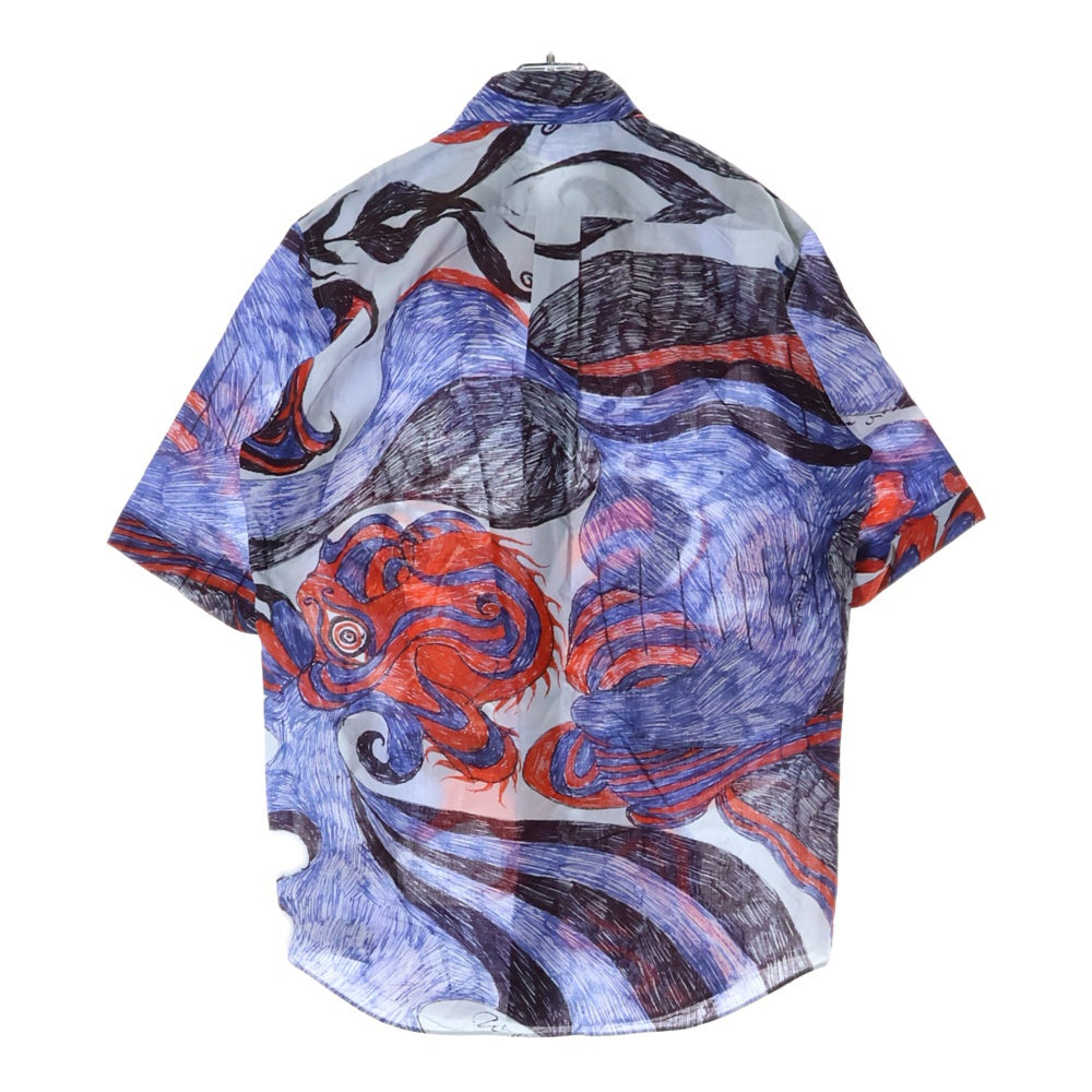 LEMAIRE(ルメール) ANGKASAPURA SHORT SLEEVE SHIRT SH1033 LF1086 グラフィックプリント 半袖シャツ ブルー
