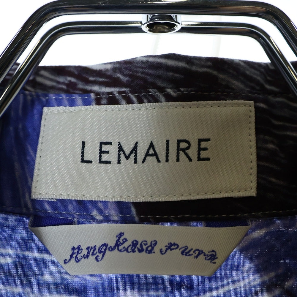 LEMAIRE(ルメール) ANGKASAPURA SHORT SLEEVE SHIRT SH1033 LF1086 グラフィックプリント 半袖シャツ ブルー