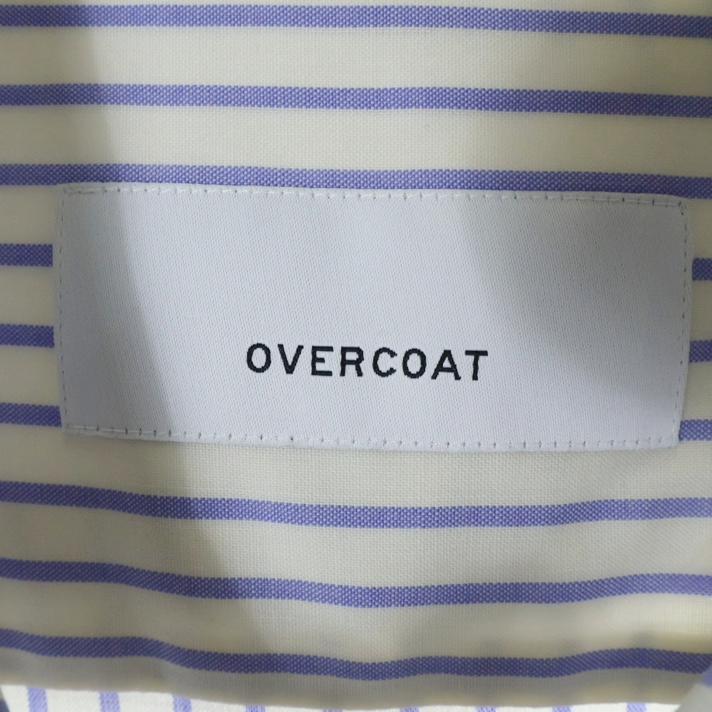 OVERCOAT(オーバーコート) 24SS DROPPED SHOULDER TOP WITH HOOD S24T011-NKSTB ドロップショルダー ストライプ フーデッド長袖シャツ ブルー/ホワイト