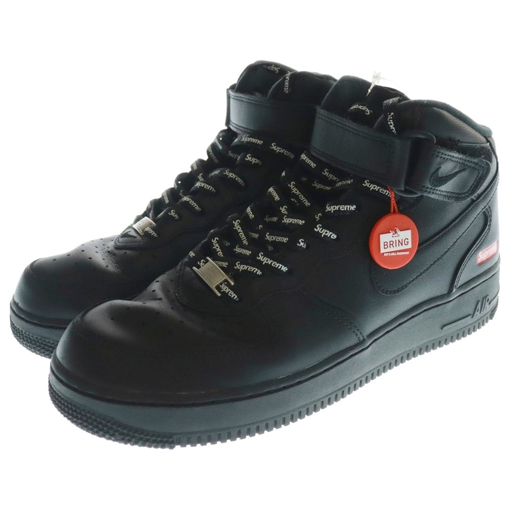 NIKE(ナイキ) ×SUPREME AIR FORCE 1 MID BLACK FZ8784-001 シュプリーム エアフォース1 ミッドカットスニーカー ブラック US9/27cm