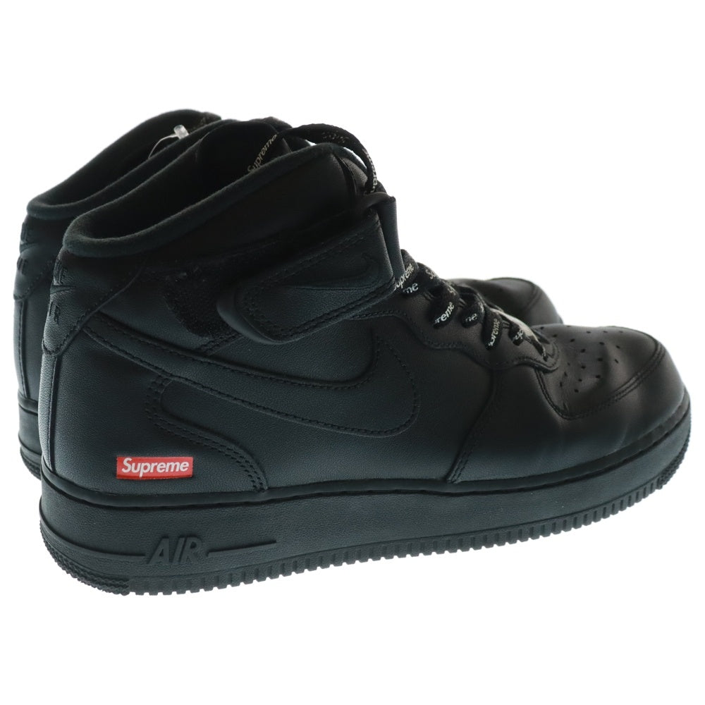 NIKE(ナイキ) ×SUPREME AIR FORCE 1 MID BLACK FZ8784-001 シュプリーム エアフォース1 ミッドカットスニーカー ブラック US9/27cm