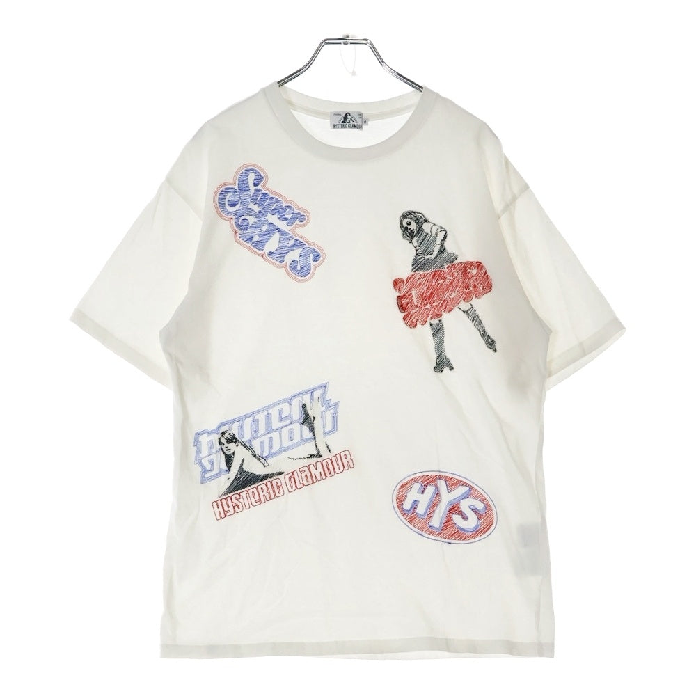 HYSTERIC GLAMOUR(ヒステリックグラマー) HYS BOX刺繍 クルーネック半袖Tシャツ 02203CT03 ホワイト