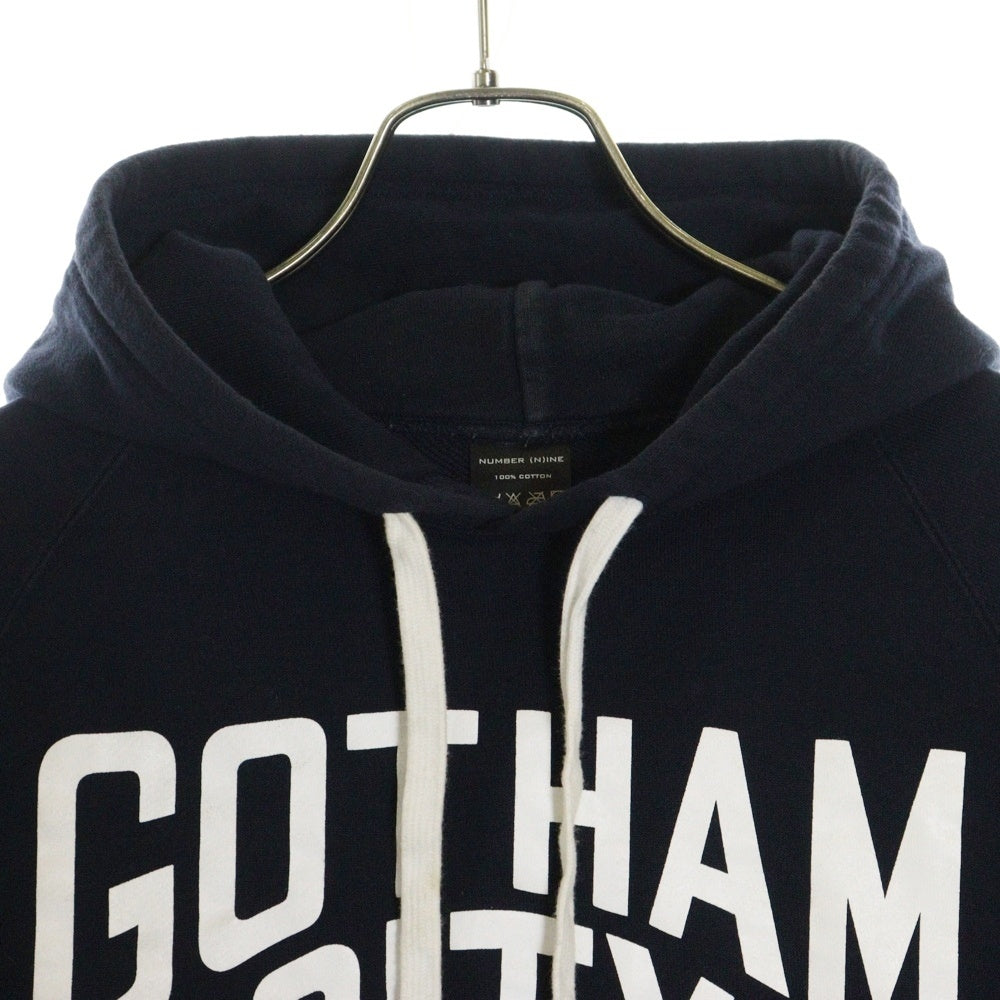 NUMBER (N)INE(ナンバーナイン) GOTHAM CITY プリント プルオーバーフーディーパーカー ネイビー