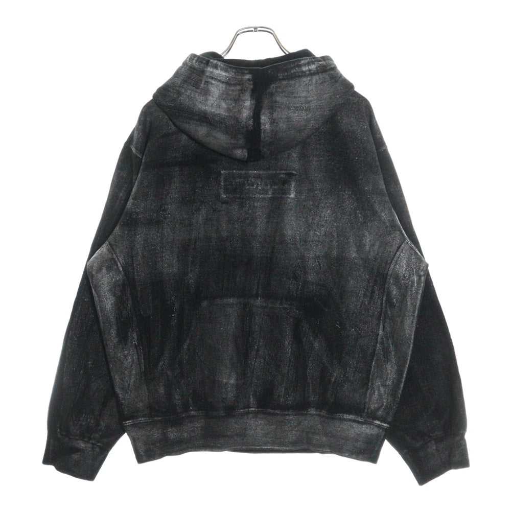 SUPREME(シュプリーム) 24SS ×MM6 Maison Margiela Foil Box Logo Hooded Sweatshirt エムエムシックスメゾンマルジェラ ボックスロゴ スウェット プルオーバーパーカー ブラック