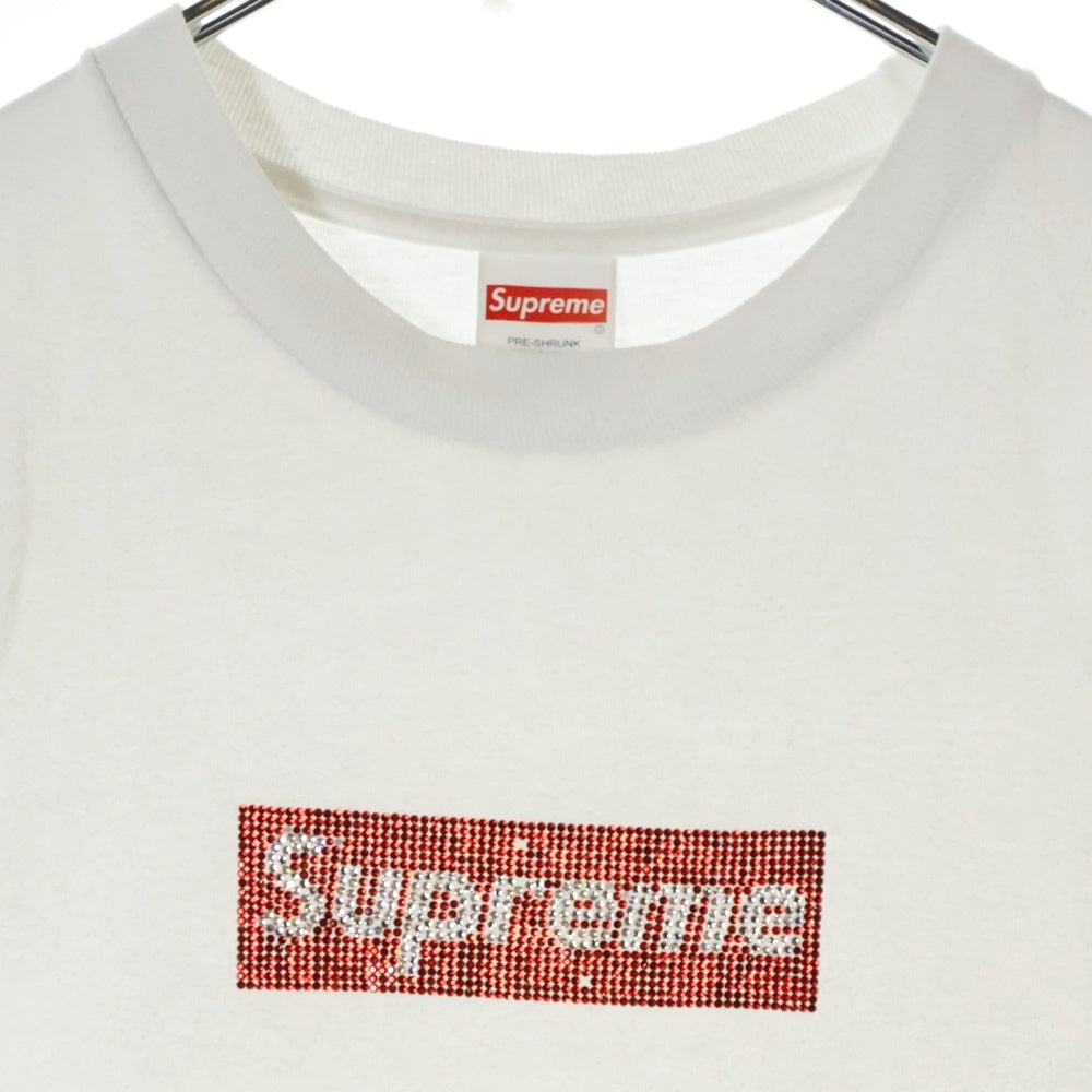 SUPREME(シュプリーム) 19SS Swarovski Box Logo Tee スワロフスキーボックスロゴ 半袖Tシャツ カットソー ホワイト