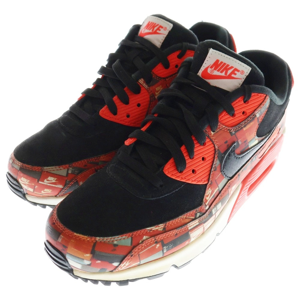 NIKE(ナイキ) ×atmos AIR MAX 90 PRNT AQ0926-001 アトモス エアマックス90 プリント ローカットスニーカー ブラック/レッド US9/27cm AQ0926-001