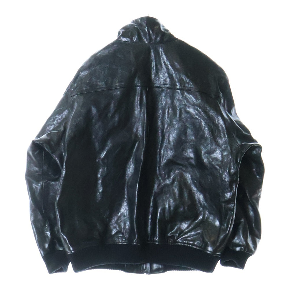 AURALEE(オーラリー) 25AW LAMB LEATHER ZIP BLOUSON ラムレザー ジップアップジャケット ブルゾン ブラック A25AB01WX
