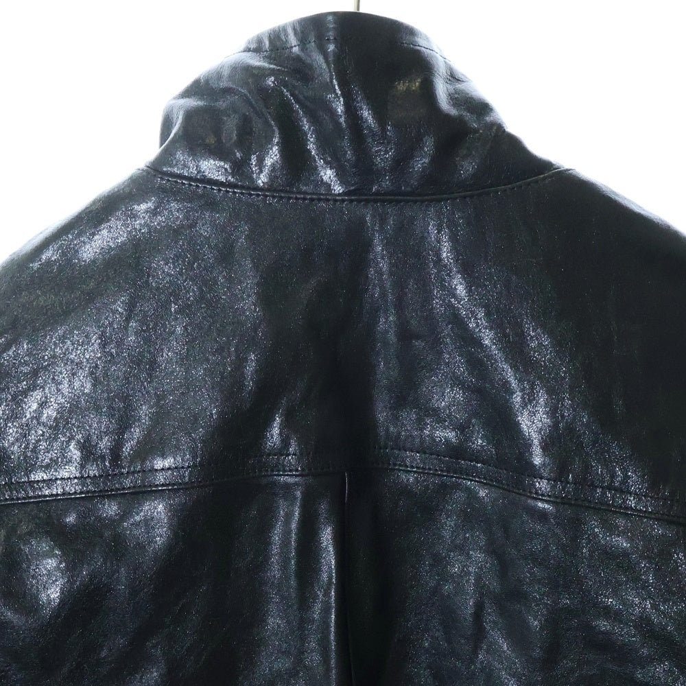 AURALEE(オーラリー) 25AW LAMB LEATHER ZIP BLOUSON ラムレザー ジップアップジャケット ブルゾン ブラック A25AB01WX