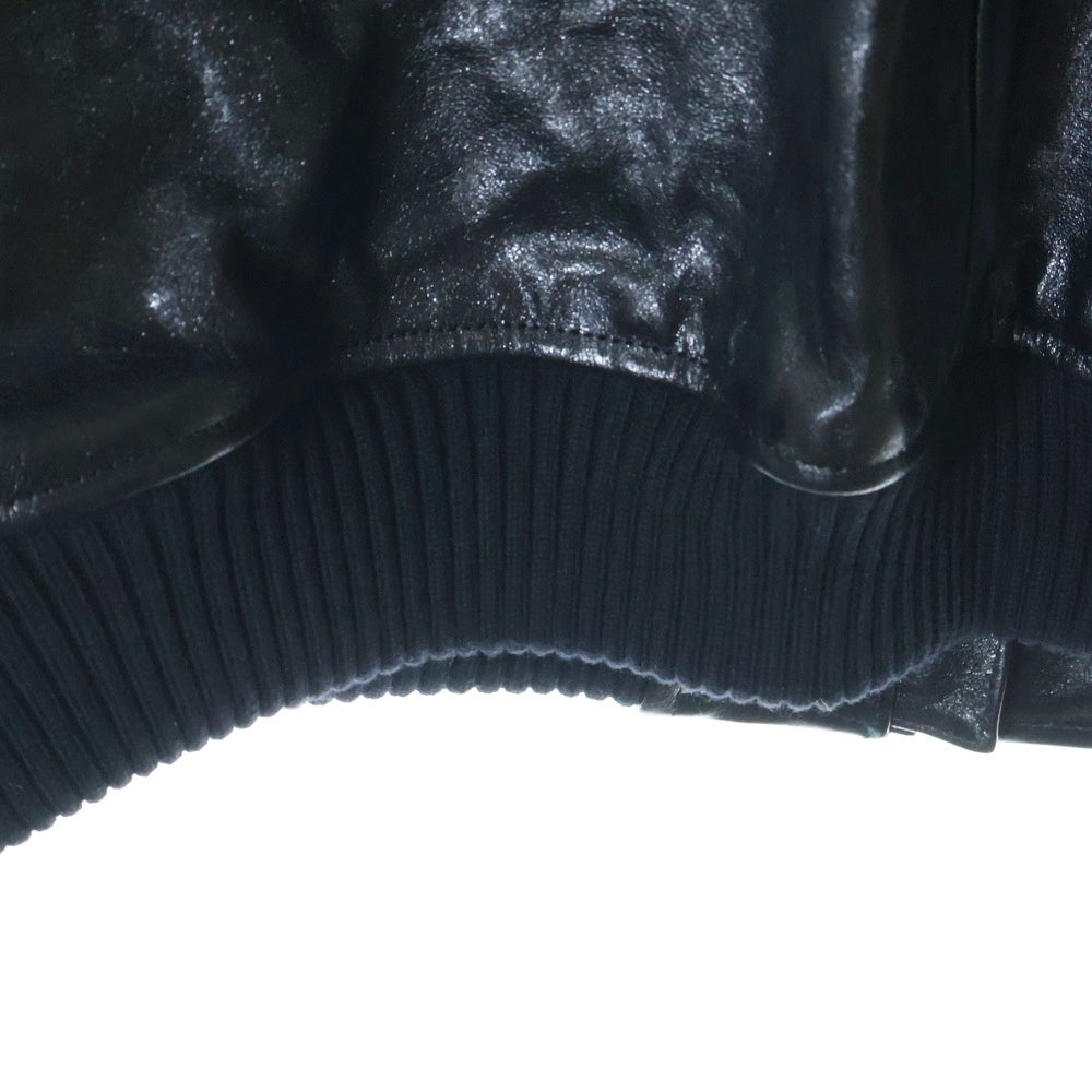 AURALEE(オーラリー) 25AW LAMB LEATHER ZIP BLOUSON ラムレザー ジップアップジャケット ブルゾン ブラック A25AB01WX