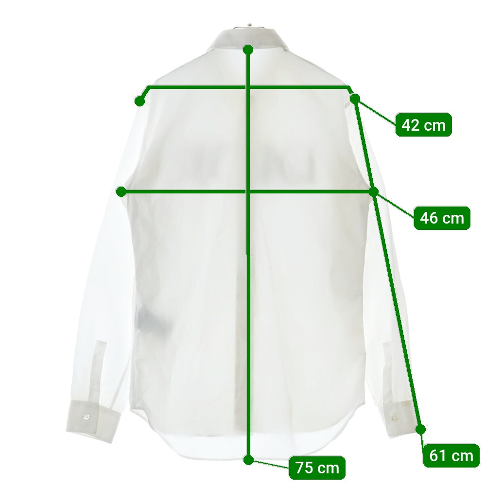 DIOR(ディオール) 21SS フラワー ロゴエンブロイダリー比翼長袖コットンシャツ ホワイト 113C535A1581