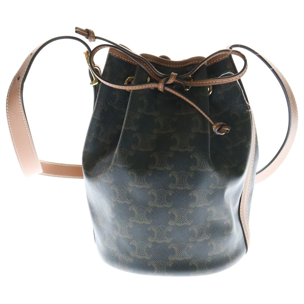 CELINE(セリーヌ) トリオンフ スモール ドローストリング 巾着ショルダーバッグ 191142BZJ 04LU ブラウン レディース