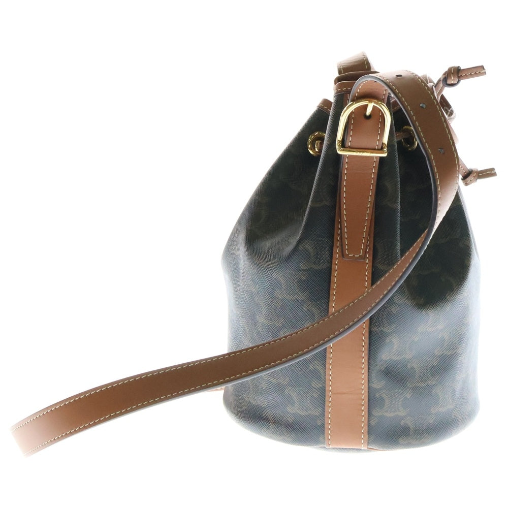 CELINE(セリーヌ) トリオンフ スモール ドローストリング 巾着ショルダーバッグ 191142BZJ 04LU ブラウン レディース