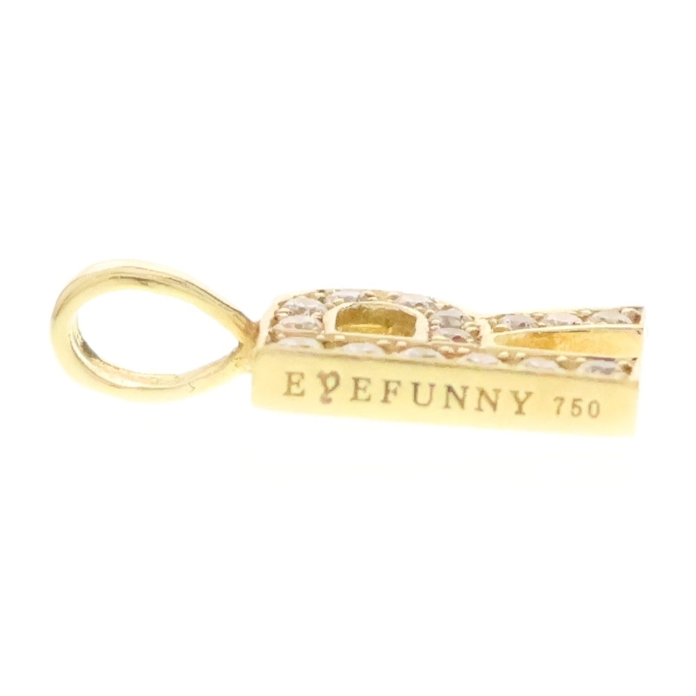 EYEFUNNY(アイファニー) K18YG イニシャルR ダイヤ ネックレスペンダントトップ ゴールド HALPD011Y