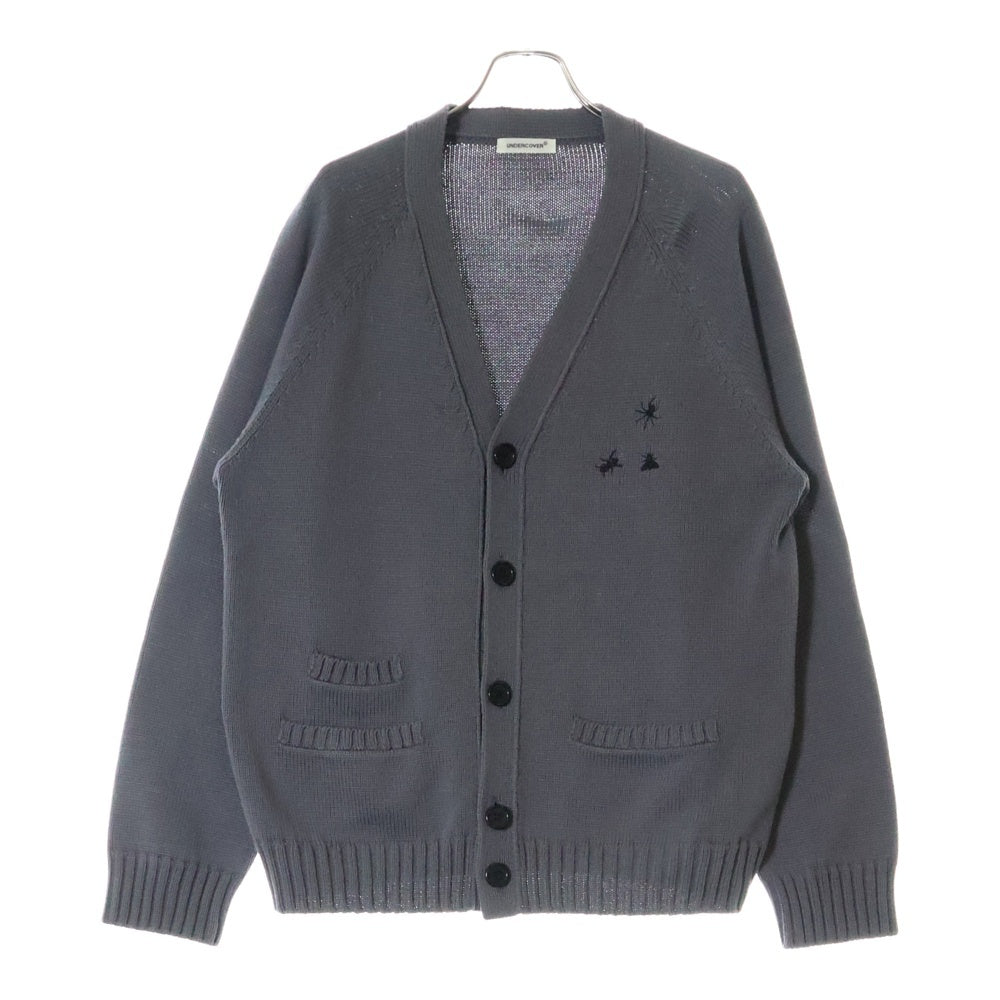 UNDERCOVER(アンダーカバー) 24SS 刺繍デザイン 長袖カーディガン UP1D4901 グレー