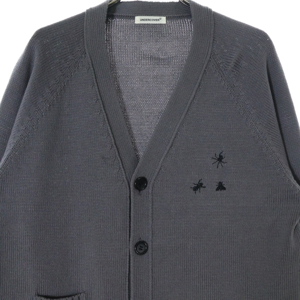 UNDERCOVER(アンダーカバー) 24SS 刺繍デザイン 長袖カーディガン UP1D4901 グレー
