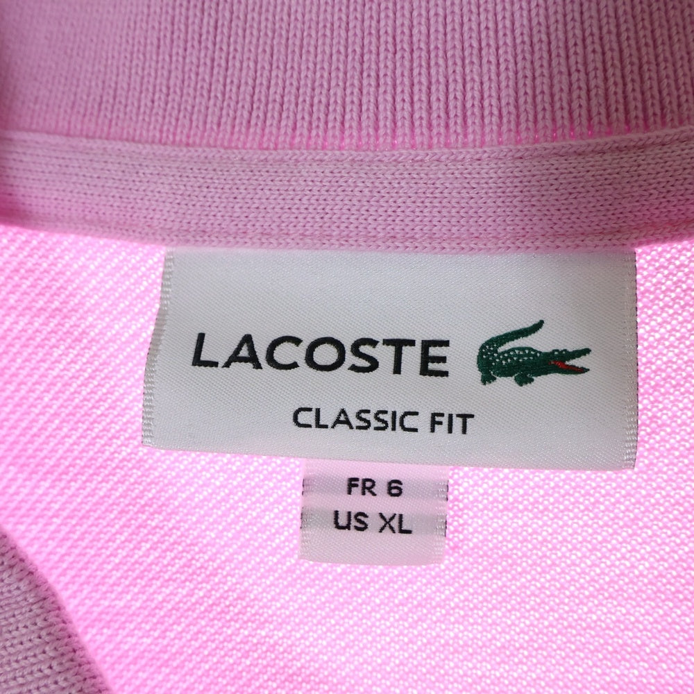 LACOSTE(ラコステ) ロゴ刺繍 半袖ポロシャツ L1212LJ ピンク