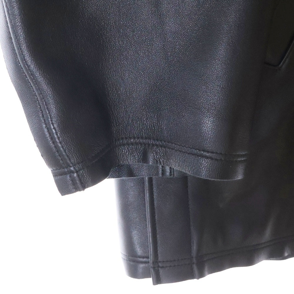 YOKE(ヨーク) 22AW CUT-OFF LEATHER CAR COAT YK22AW0401C カットオフ レザー カーコート ブラック