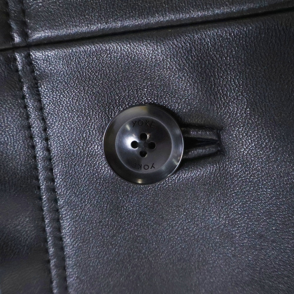 YOKE(ヨーク) 22AW CUT-OFF LEATHER CAR COAT YK22AW0401C カットオフ レザー カーコート ブラック