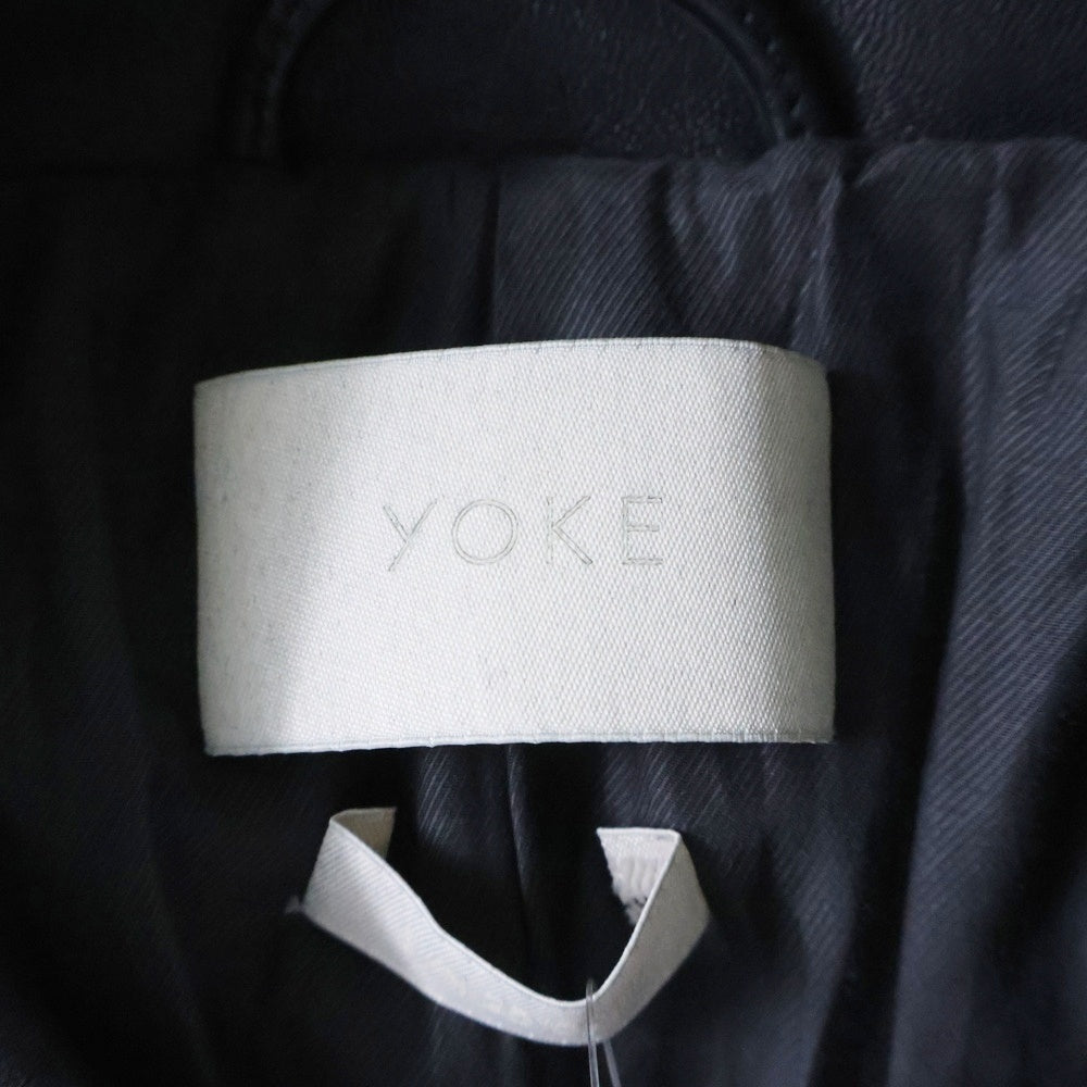 YOKE(ヨーク) 22AW CUT-OFF LEATHER CAR COAT YK22AW0401C カットオフ レザー カーコート ブラック