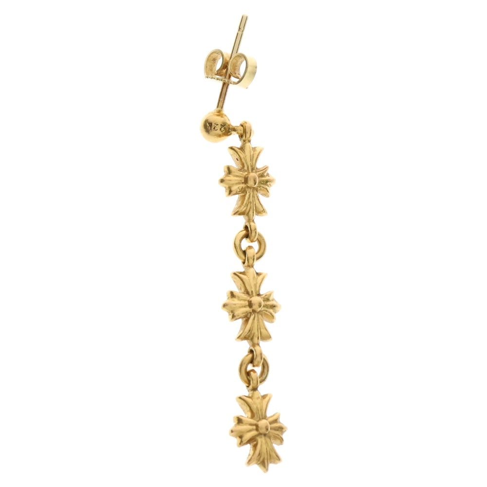 CHROME HEARTS(クロムハーツ) 22K TNY E CH PLS 3 タイニーE CHプラス 3ドロップピアス ゴールド