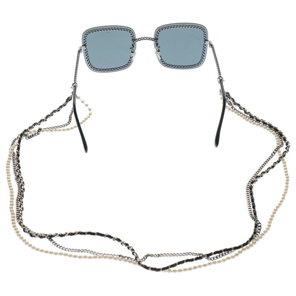 CHANEL(シャネル) 4244 c.108/S4 3連チェーンデザイン スクエアサングラス メガネ アイウェア 眼鏡 ブラック レディース