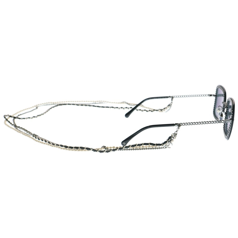 CHANEL(シャネル) 4244 c.108/S4 3連チェーンデザイン スクエアサングラス メガネ アイウェア 眼鏡 ブラック レディース