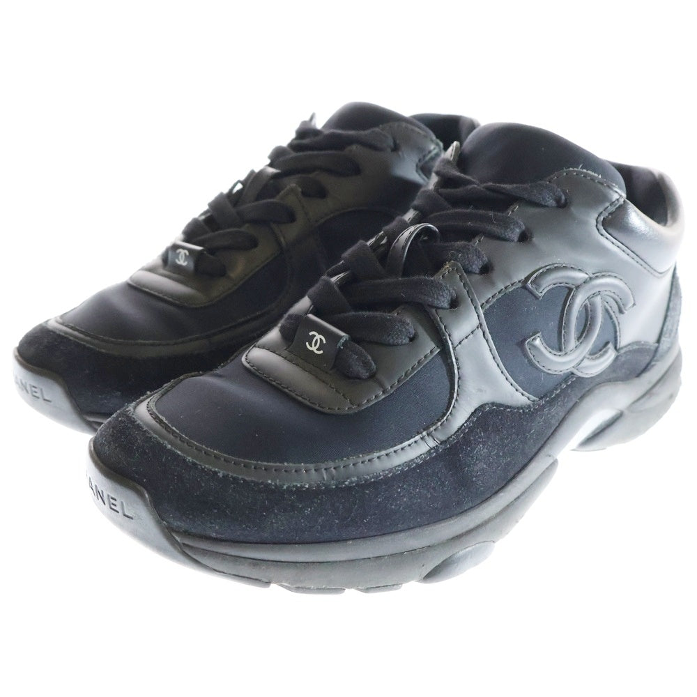 CHANEL(シャネル) coco mark Sneakers ココマーク ローカットスニーカー スエード ブラック G33745
