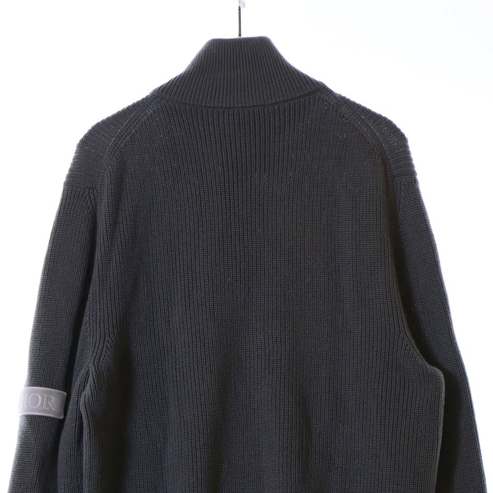 DIOR(ディオール) Half Zip Knit Sweater スリーブロゴ ハーフジップセーター 長袖ニット グレー 013M609AT079