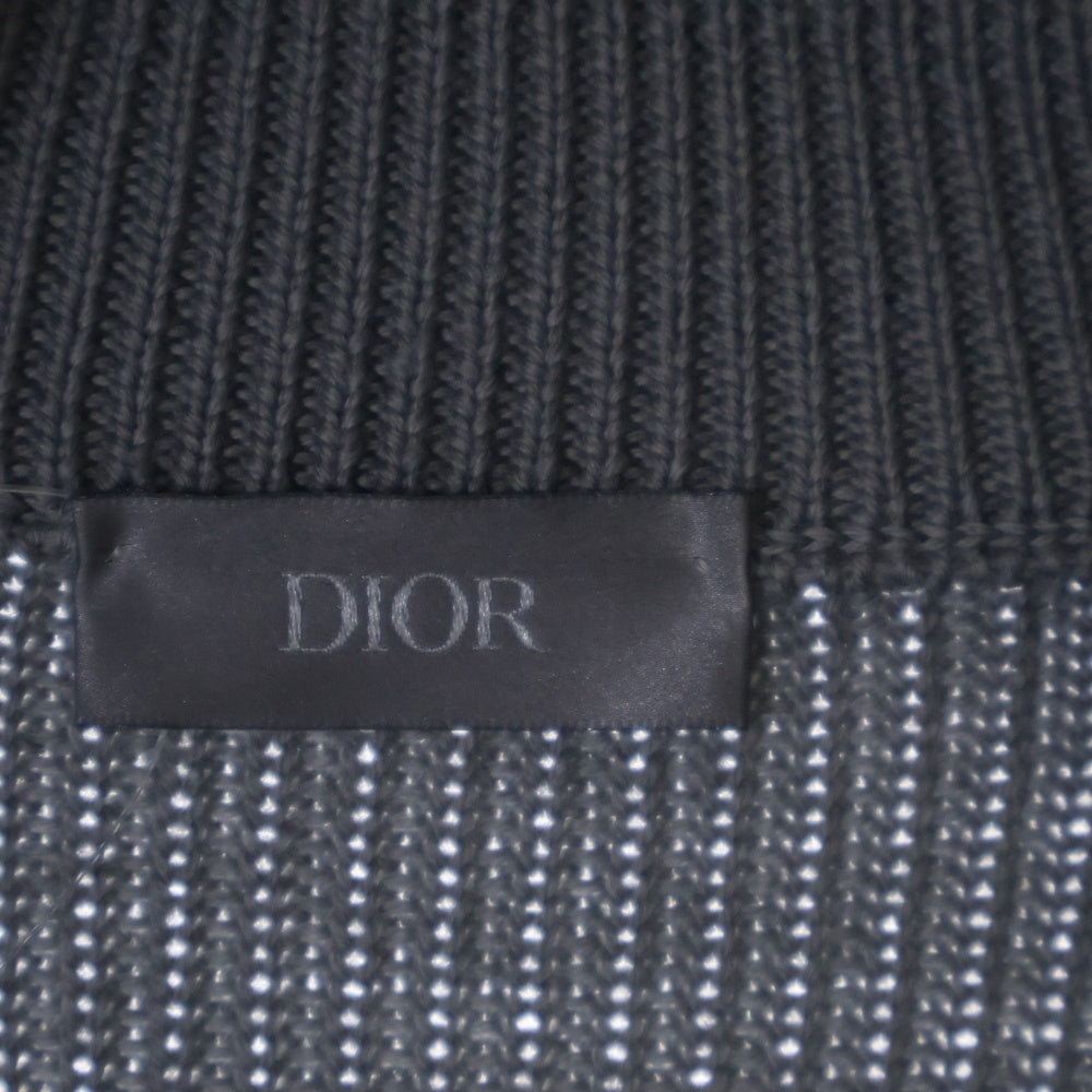 DIOR(ディオール) Half Zip Knit Sweater スリーブロゴ ハーフジップセーター 長袖ニット グレー 013M609AT079