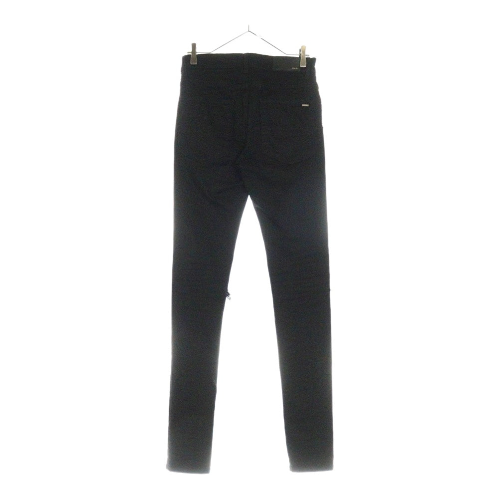 AMIRI(アミリ) MX‐1 クラッシュ加工 ストレッチスキニーボタンフライデニムパンツ ブラック SR1PXMD001