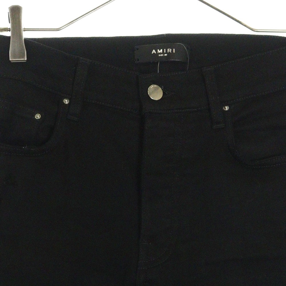 AMIRI(アミリ) MX‐1 クラッシュ加工 ストレッチスキニーボタンフライデニムパンツ ブラック SR1PXMD001